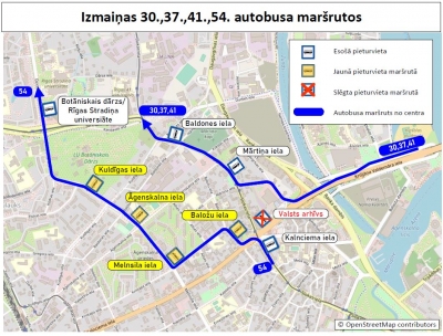 Izmaiņas autobusu maršrutos