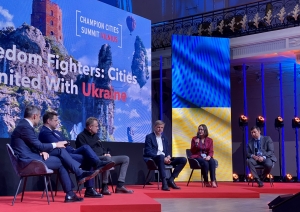 Polijas,Lietuvas, Igaunijas, Ukrainas pilsētu mēri un Rīgas vicemēre Linda Ozola