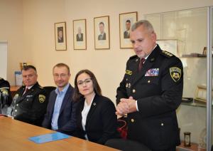 Rīgas domes priekšsēdētāja vietniece Linda Ozola tiekas ar Rīgas pašvaldības policijas priekšnieku Juri Lūkasu 